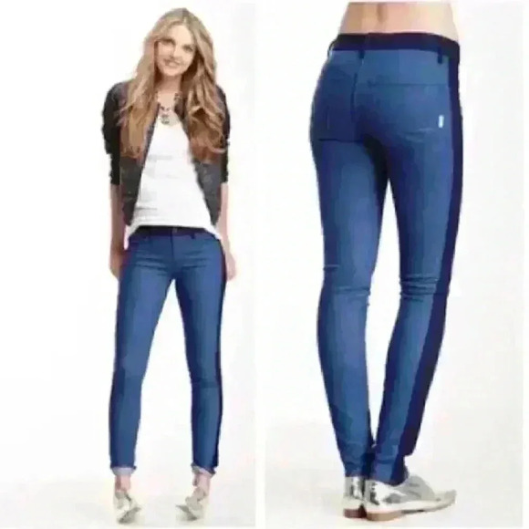 Mother Colorblock Looker Geometric Lies Denim Size 31 - Picture 1 of 10
